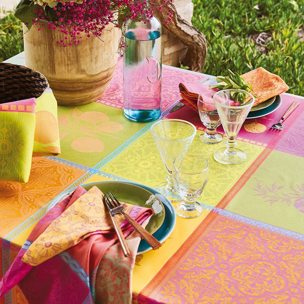 multicolor tablecloth