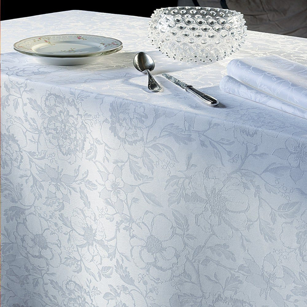 white tablecloth