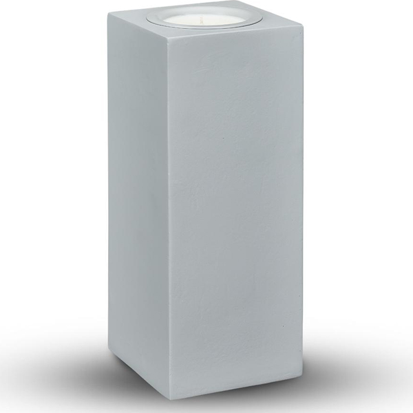 light grey large rectangle candle