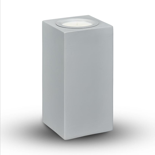 light grey medium rectangle candle