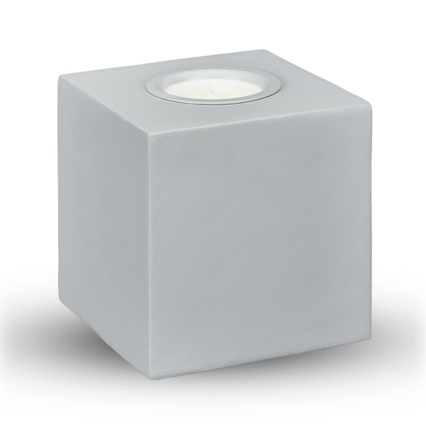 light grey medium square candle