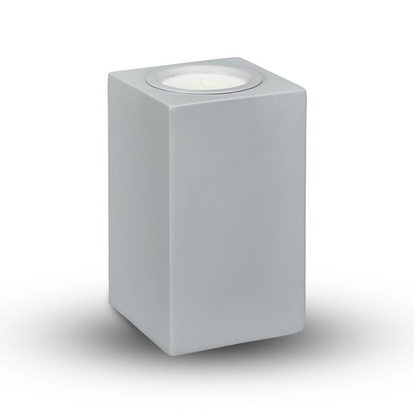light grey small rectangle candle