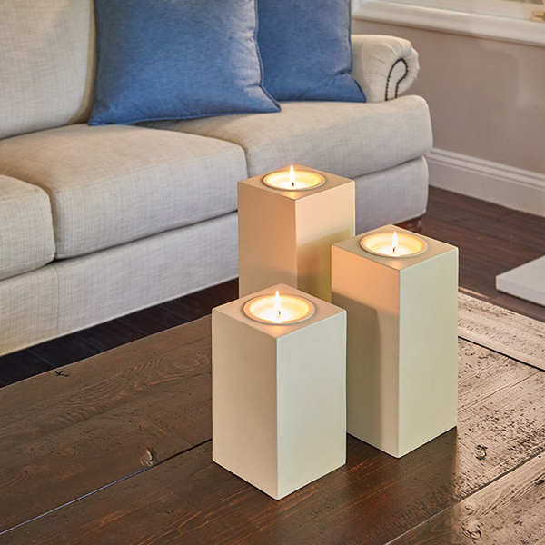 natural small rectangle candle