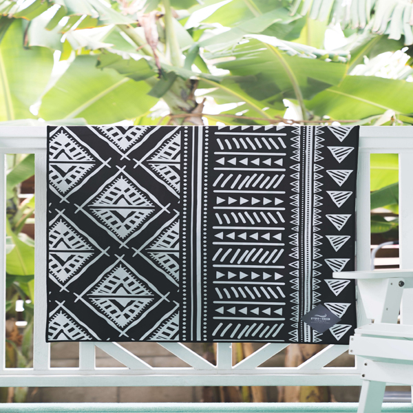 black tribal beach towel