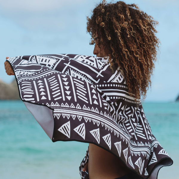 black tribal beach towel
