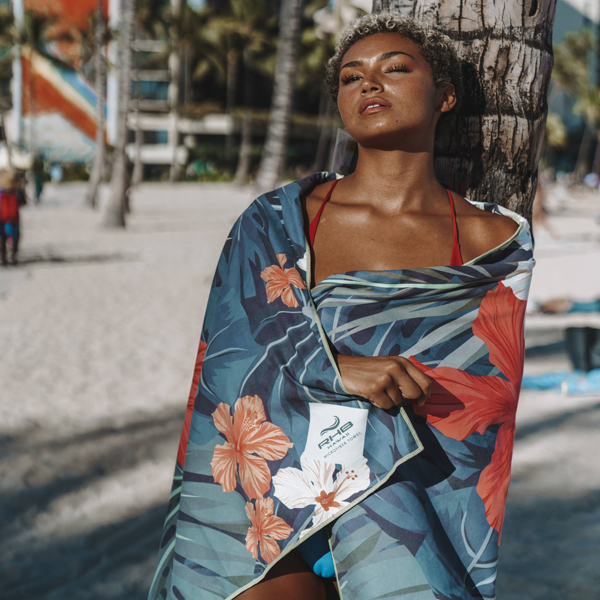 hibiscus flower beach towel