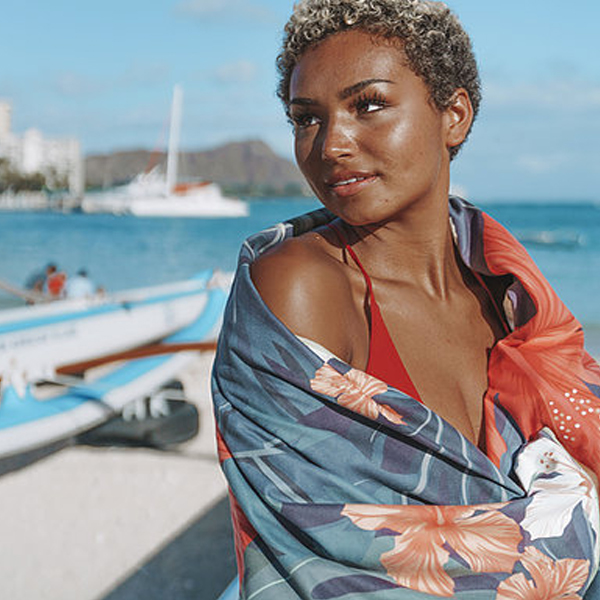 hibiscus flower beach towel