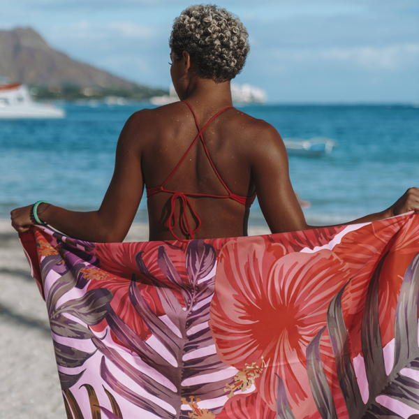 romantic pink beach towel