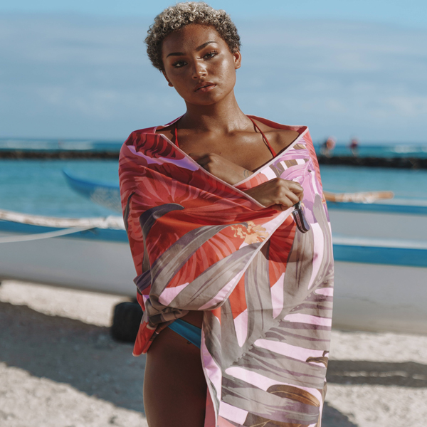 romantic pink beach towel