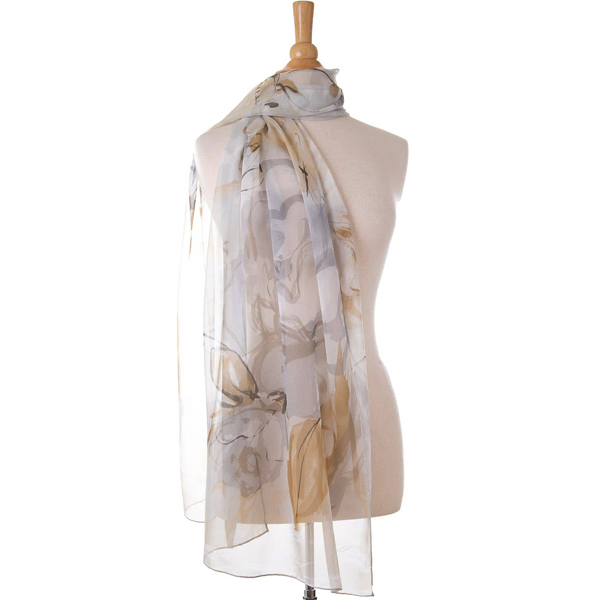 sophia silver silk scarf