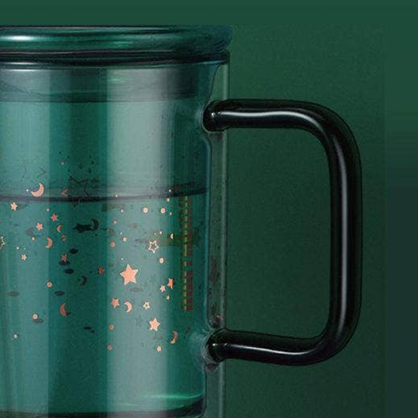 insulated star glass mug
